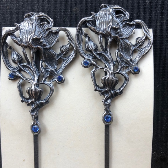 Vintage inspired hair twin pins - Picture 2 of 6
